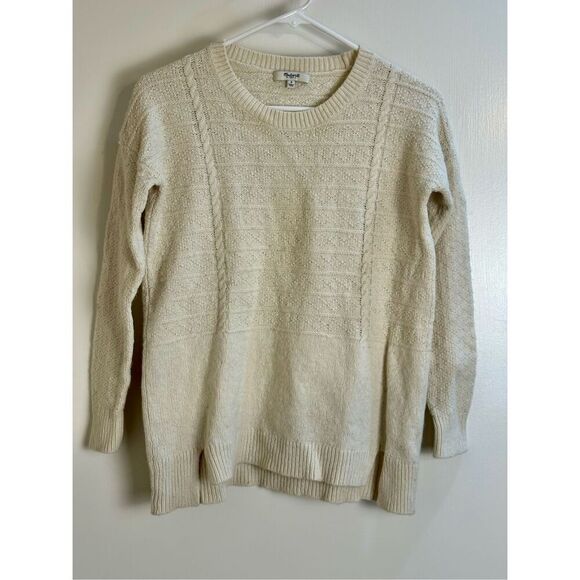 Madewell cream sweater size S wool blend “flaw” - Picture 1 of 6